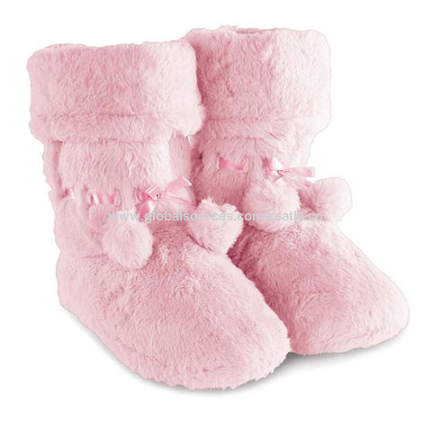 Luxury Grey Faux Fur Scented Heatable Slipper Boots