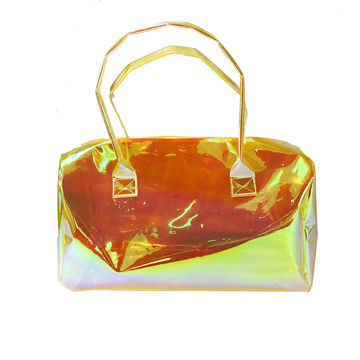 clear holographic duffle bolsa