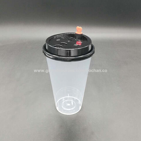 Disposable Plastic Cups with Lids, Juice, Coffee, Milky Tea, Party