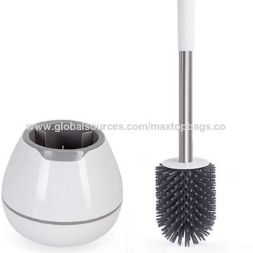 Juego de Escobilla y Soporte para Inodoro, Escobilla de Silicona para Limpieza de Baño con Pinzas for sale at factory direct price