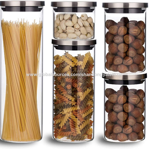 Clear Borosilicate Glass Jar Storage Bottle with Cork Lid Sealed Food Container