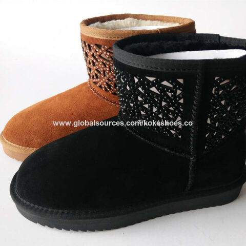 Wholesale Fashion Designer Women Shoe hot Adult Non-Slip Sole Plush Womens Snow Boot