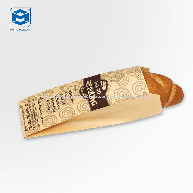 Braune Brotbeutel mit Logoaufdruck, individuelles Design