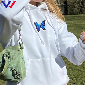 white butterfly hoodie