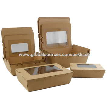 Take out Salad Box with Window, Reusable Kraft Brown Food Storage Containers,  Freezer Safesignature Packaging Hot Food Box for Work - China Disposable  Kraft Paper Take-out Box and Kraft Paper Take-out Box