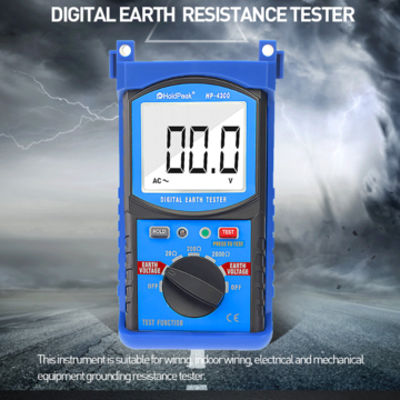 Digital Earth Ground Resistance Tester 2000Ω Multimeter 200V Voltage Meter 4300 
