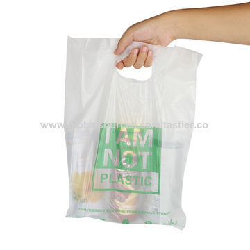 Medium compostable plastic carrier bag Pack of 100 eco friendly 