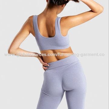 China Custom Sports Seamless high waisted leggings gym pants push up sports  bra Seamless yoga set factory and suppliers