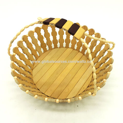 Cesta de frutas de madera con diseño único y aspecto moderno para mesa, de Falak World Export