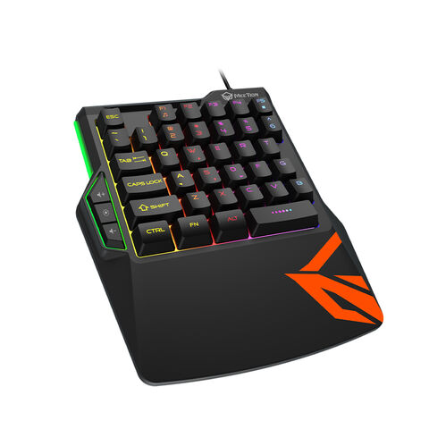 MeeTion KB015 35 Keys Ergonomic Multicolor Backlit Usb Wired Left One Hand  Mini Gaming Keyboard