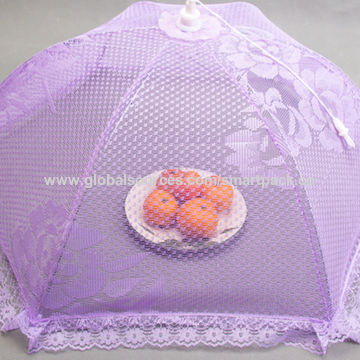 Mesh Dome Food Cover Round Splatter Screen Anti-flies Foldable