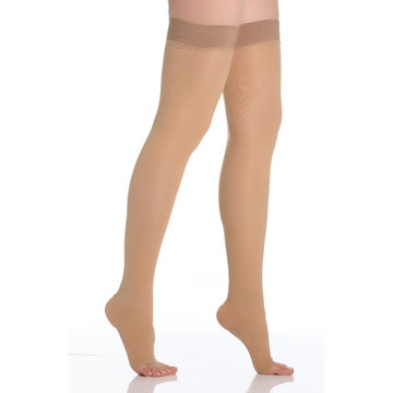 Medical Compression Stocking Ultra Comfort Thigh High Open Toe w/Silicone Band for sale at factory direct price