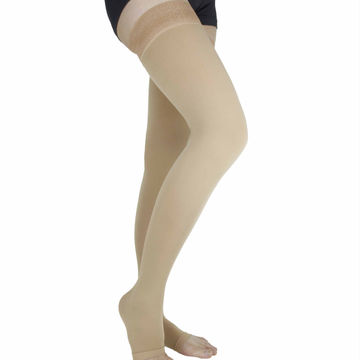Medical Compression Stocking & Pantyhose, Thigh High Open Toe w/ Silicone Band for sale at factory direct price