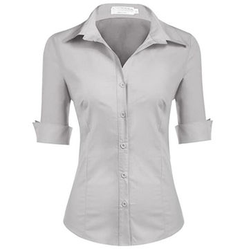 Women's 3/4 Sleeve Basic Slim Fit Cotton Button Down Shirts Dress Shirt $8.9 - Wholesale China Casual Shirts at Factory Prices from Jiangxi Nanmeiyi Apparel Co.,Ltd | Globalsources.com Women's 3/4 Sleeve Basic Slim Fit Cotton Button Down Shirts Dress Shirt $8.9 - Wholesale China Casual Shirts at Factory Prices from Jiangxi Nanmeiyi Apparel Co.,Ltd | Globalsources.com