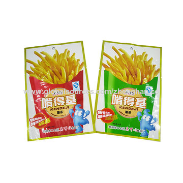 Source plastic package for frozen french fries with extended