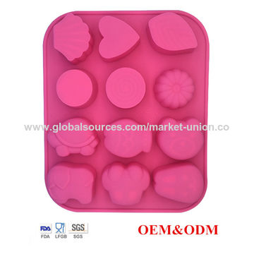 قالب صابون، سيليكون، 12 فتحة، شكل حيوانات لطيفة، تصاميم مخصصة مقبولة. for sale at factory direct price