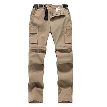 Buy Mens Hiking Stretch Pants Convertible Quick Dry Lightweight Zip Off  Outdoor Travel Safari Pants (818 Khaki 36) at Amazon.in