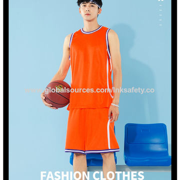 Source Wholesale Custom Orange Sleeveless Sublimation Basketball