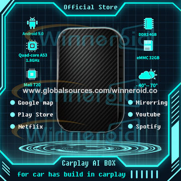  OTTOCAST CarPlay AI Box Multimedia Video Box Android 9.0  4+64G，Support Wireless Android Auto CarPlay  Netflix Split Screen  Plug & Play Bulit-in GPS 5G WiFi, ONLY for OEM Wired CarPlay Cars 