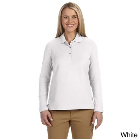 Women's long-sleeved polo shirts soft 