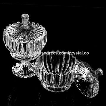 DEAYOU 4 Pack Decorative Candy Jars, Glass Candy Dish with Lid, Crystal  Diamond Glass Jar, Small Covered Cookie Jar Sugar Bowl, Clear Biscuit  Barrel