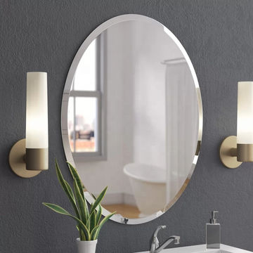 Oval Beveled Polished Frameless Wall, Bevelled Edge Oval Wall Mirror
