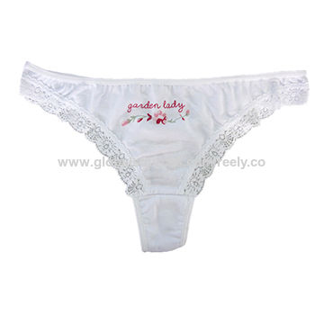 Custom Ladies Sexy Lace Thongs Cotton Sexy Underwear G-string White Panties  For Women - Buy China Wholesale Sexy Lace Thongs $0.55