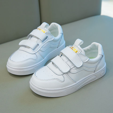 white leather walking shoes
