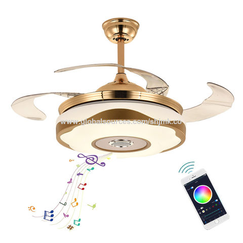 2021 Europe Design Led Fan Lights, Bluetooth Ceiling Fan Remote Control