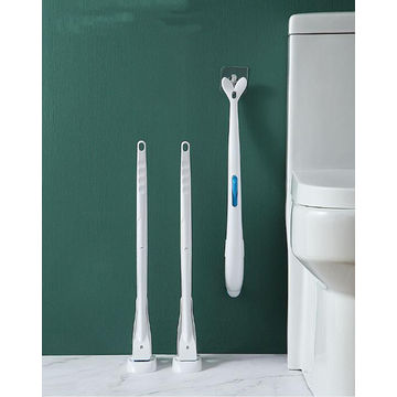 Sistem Pembersih Sikat Toilet Sekali Pakai dengan Tempat Penyimpanan dan 8 Kepala Isi Ulang Toilet Disinfektan