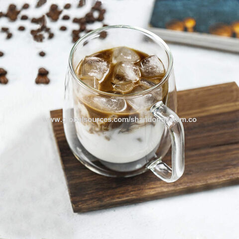 6 Pack 16 oz. Glass Coffee Cups, Clear Cups with Handles for Hot Beverages  Tea Coffee Milk Juice (500 ml)