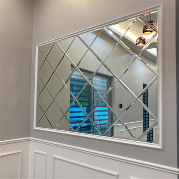 Beveled Edge Mirror Tile, Small Mirror Glass Wall Tiles