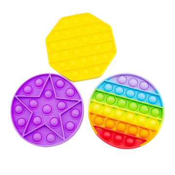 Ligart Push Pop Bubble Fidget Sensory Toy Silicone Popping Fidget Toy Stress Reliever 