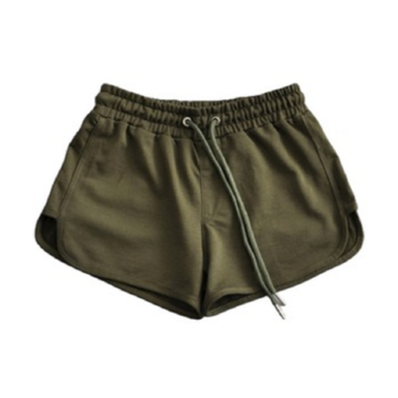 Army Green Drawstring Sweat Shorts 