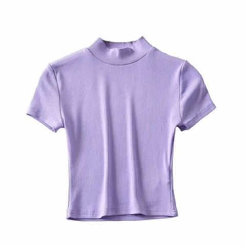 Istyle Can Casual Printed and Solid Round Neck Short Sleeve Cotton Womens  Crop Top, Women's Crop Tops, Girls Stylish top, Crops for Women Stylish  (Small, Lavender) : : Clothing & Accessories