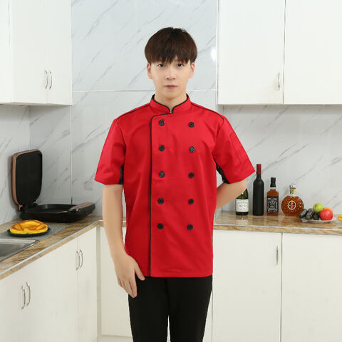 Venta al por mayor de chaquetas de chef unisex de manga corta antiarrugas para hoteles for sale at factory direct price