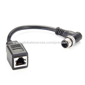 M12 Female 8pin A Code Connector To Rj45 Female Cable, M12 D-coded To ...