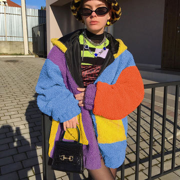 rainbow plus size coats