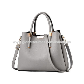 Zhongji Tote Handbag Women PU Leather Fashion Zipper Shoulder Bag Large Capacity Squirrel 