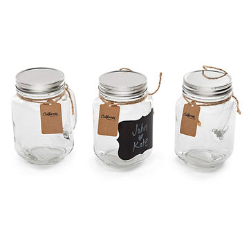 Glass Mason Jars - Handled - Round - Clear - 16oz. - 10 Count Box
