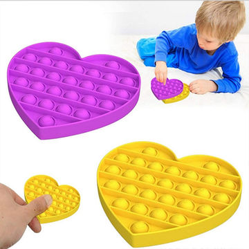 LAVONE Fidget Toys Silicone Stress Relief Toy Pop Fidget Toy for Kids Adults PKC Yellow Push Bubble Fidgets Sensory Toy 