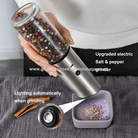 High Capacity Refillable Adjustable Coarseness Electric Pepper Grinder USB Rechargeable Salt Grinder or Pepper Mill