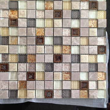 Brown Coffee Color Ceramic Mosaic Tiles, Mosaic Ceramic Tile Flooring