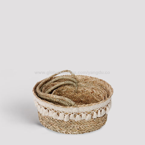سلال الخبز المنسوجة من القش الصديق للبيئة لتخزين المطبخ بالجملة for sale at factory direct price
