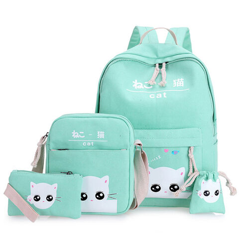 Fashion 4pcs School Backpack Set Tote Bag Schoolbag Travel Bag