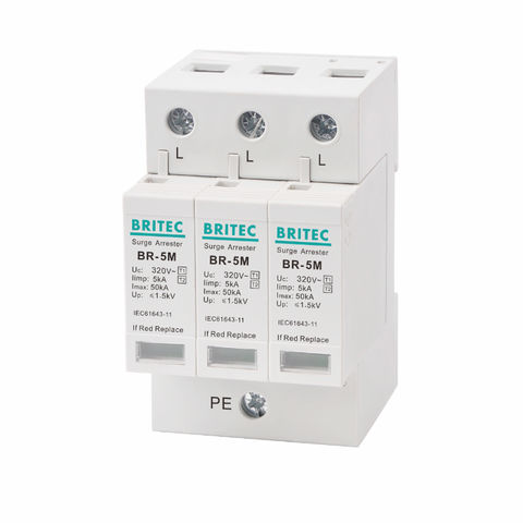 China 3 phase surge arrester, Type 1+2 3P 5kA 320V on Global Sources ...