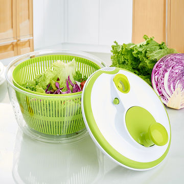 Small Salad 4l Vegetable Washer Multipurpose Salad Tosser With Colander  Basket And Handle For Home Kitchen Lettuce Fruit Drying (green)