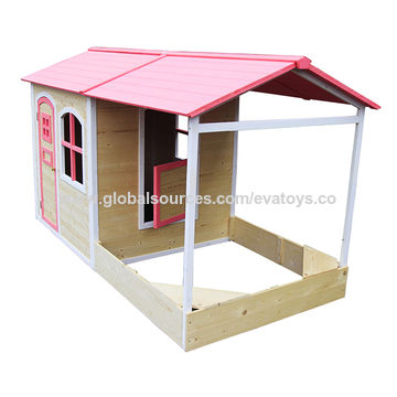 wooden toy house garden