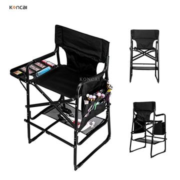 Folding Makeup Artist Directors Chair Salon Make Up Use Portable Black Foot Rest 