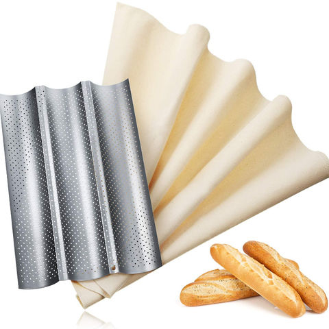 Buy Wholesale China 3 Waves Loaves French Bread Mold Perforated Baguette  Tray Baking Pan & Baguette Tray Baking Pan at USD 2.36